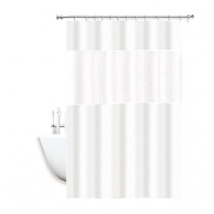 Trade Shop - Tenda Doccia Vasca Impermeabile Antimuffa Bianco 3d 180 X 220 Cm Giuntura 52134 -