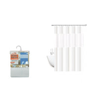 Trade Shop - Tenda Doccia Vasca Impermeabile Antimuffa Bianco 3d 180 X 220 Cm Giuntura 52134 -
