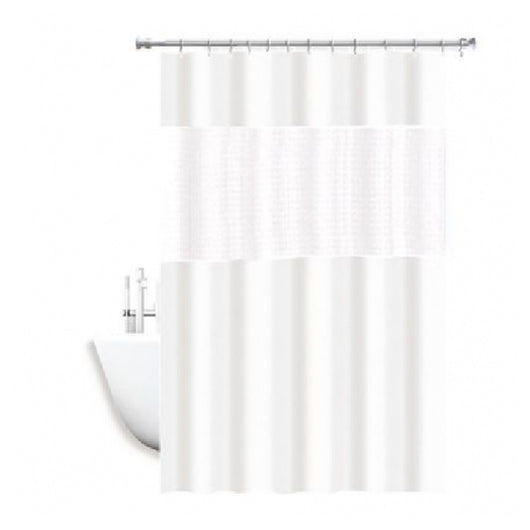Trade Shop - Tenda Doccia Vasca Impermeabile Antimuffa Bianco Giuntura 180 X 200 Cm 3d 52133 -