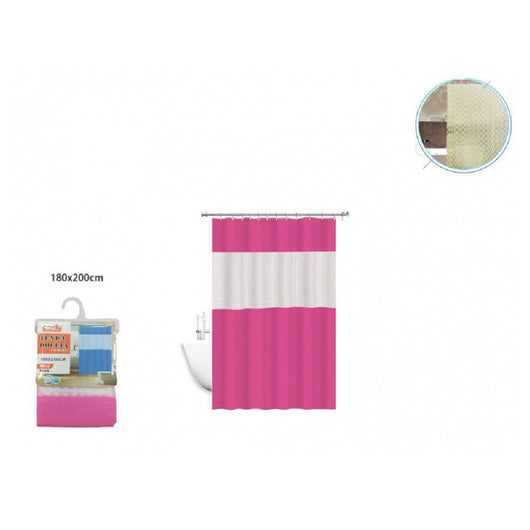Trade Shop - Tenda Doccia Vasca Impermeabile Antimuffa Rosa/fuxia Giuntura 180x200cm 3d 52133 -