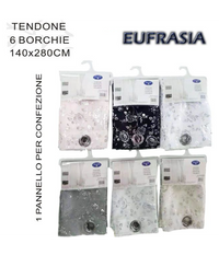 Tenda Eufrasia Pannello Singolo Con 6 Borchie Porta Finestra Bastone 140x280 Cm         
