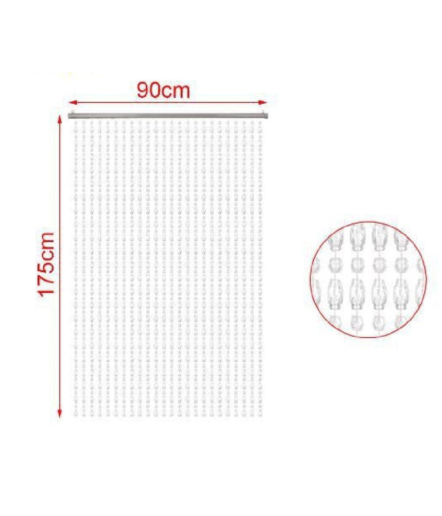 Tenda Fili Con Perline Trasparenti Supporto Per Porta 90x175cm Moschiera 2002910         