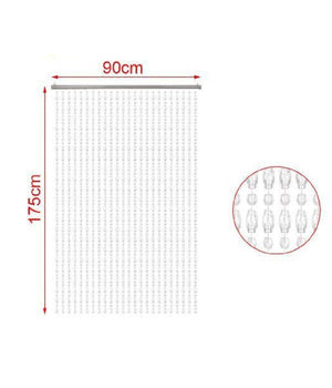 Tenda Fili Con Perline Trasparenti Supporto Per Porta 90x175cm Moschiera 2002910         