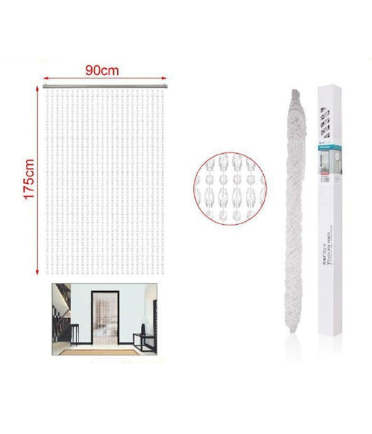 Tenda Fili Con Perline Trasparenti Supporto Per Porta 90x175cm Moschiera 2002910         