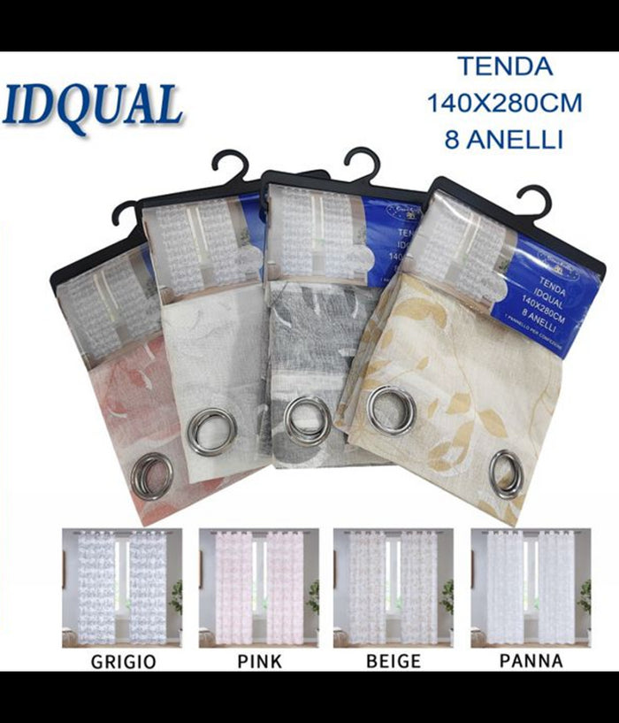 Tenda Idqual Pannello Singolo Con 8 Borchie Porta Finestra Bastone 140x280 Cm         