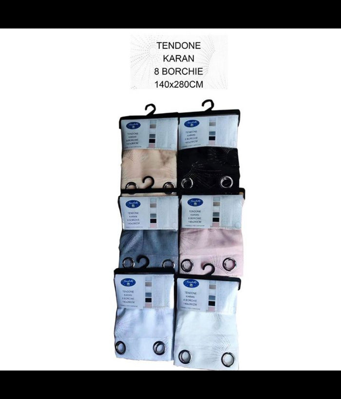 Tenda Karan Pannello Singolo 8 Borchie Porta Finestra Cucina Bastone 140x280 Cm         