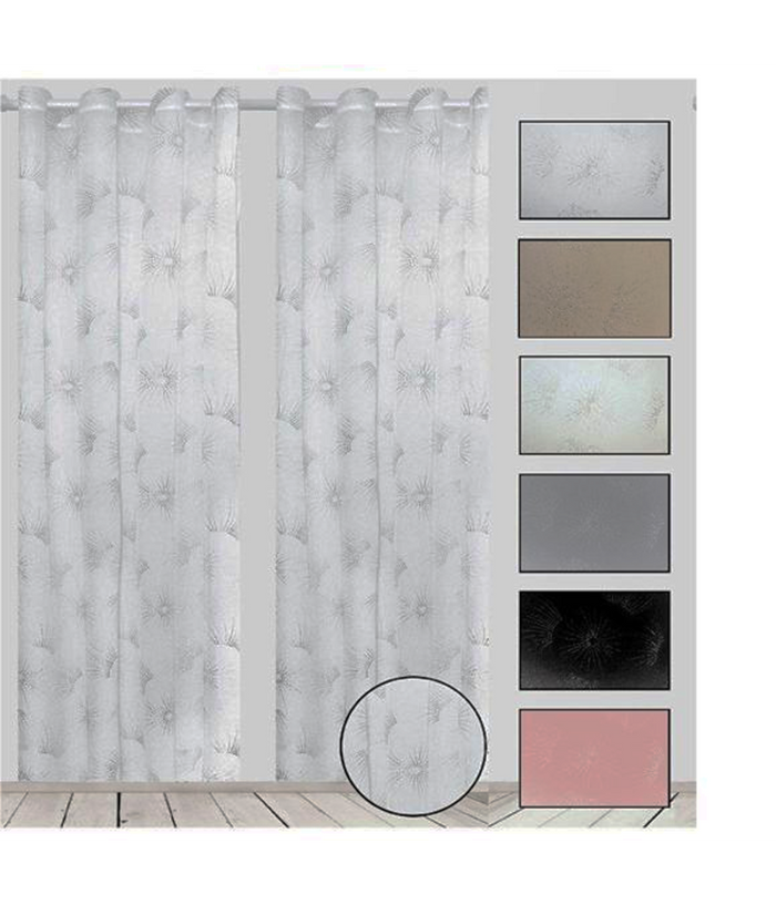 Tenda Karan Pannello Singolo 8 Borchie Porta Finestra Cucina Bastone 140x280 Cm         