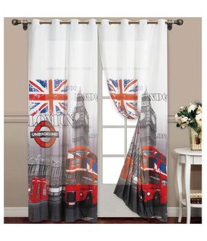 Tenda London Londra British Uk Pannello Anelli Arredo Porta Finestra Bastone         