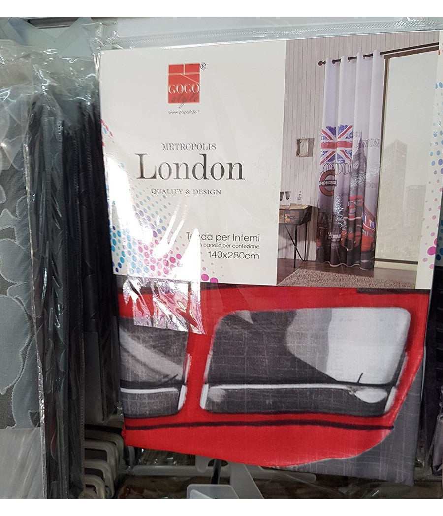 Tenda London Londra British Uk Pannello Anelli Arredo Porta Finestra Bastone         