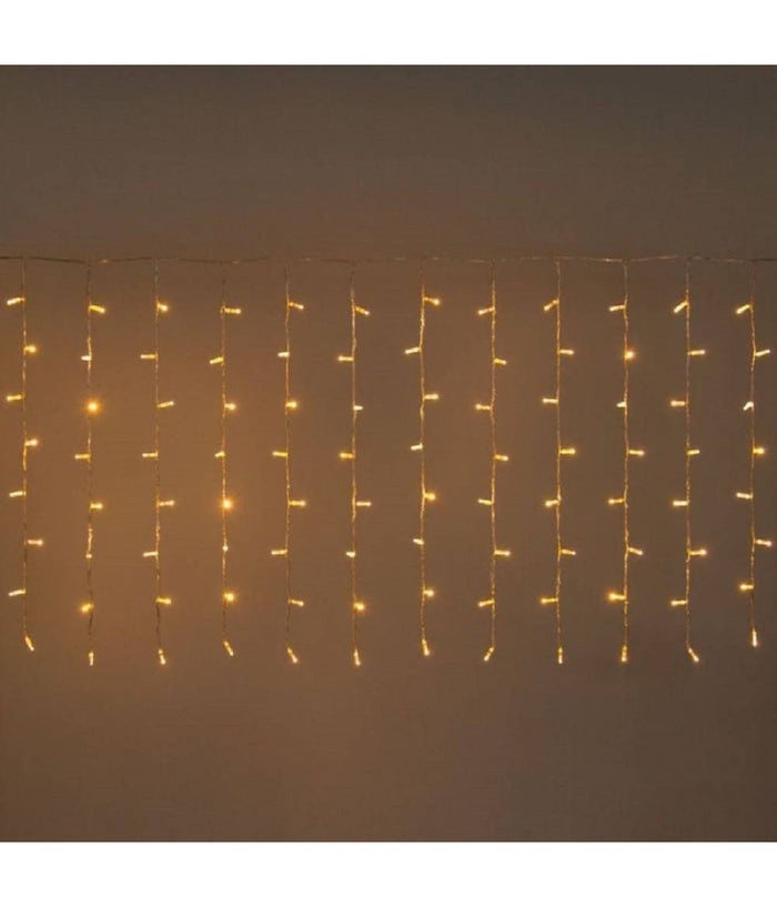 Tenda Luminosa Di Natale Led Esterno Luci 120 Led 3 Mt X 0,75 Cm Bianco Caldo         