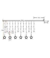 Tenda Luminosa Natalizia 140led Con Stelle Colorate Rgb 2mt Esterno Prolungabile         