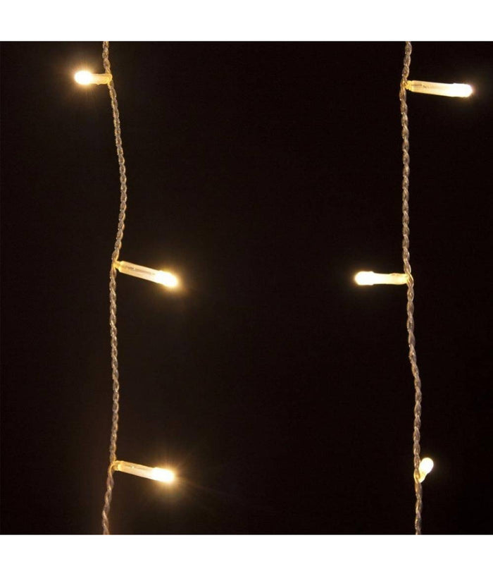 Tenda Luminosa Natalizia 180 Led Luce Bianco Caldo 3 Metri Per Esterno         