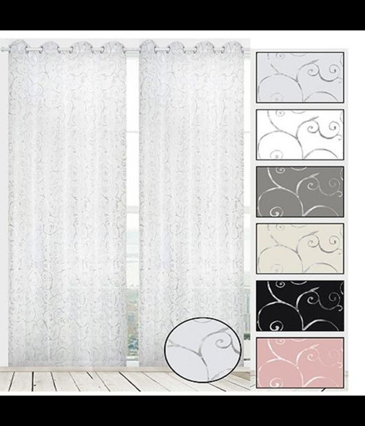 Tenda Melita Pannello Singolo 8 Borchie Porta Finestra Cucina Bastone 140x280 Cm         