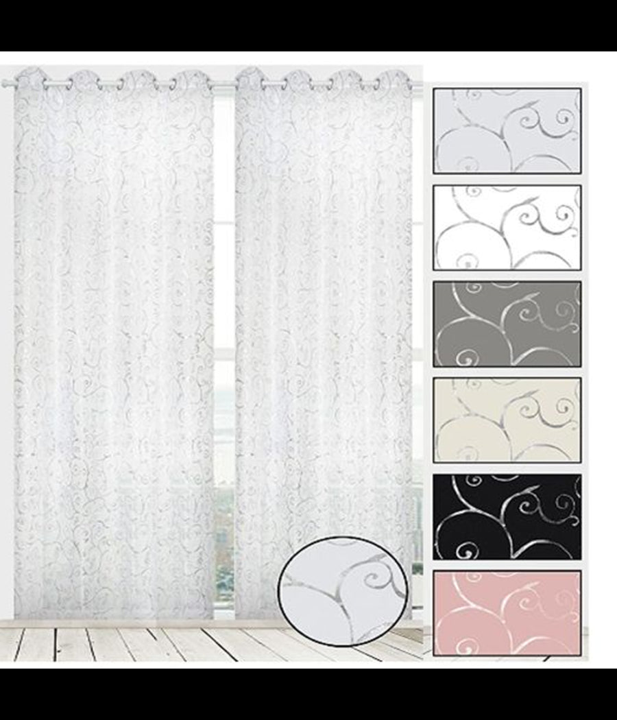 Tenda Melita Pannello Singolo 8 Borchie Porta Finestra Cucina Bastone 140x280 Cm         