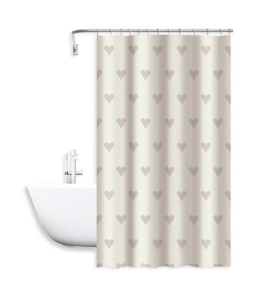Tenda Moderna Doccia Vasca Bagno Impermeabile Pvc 12 Ganci Cuori 180x200cm 79228         