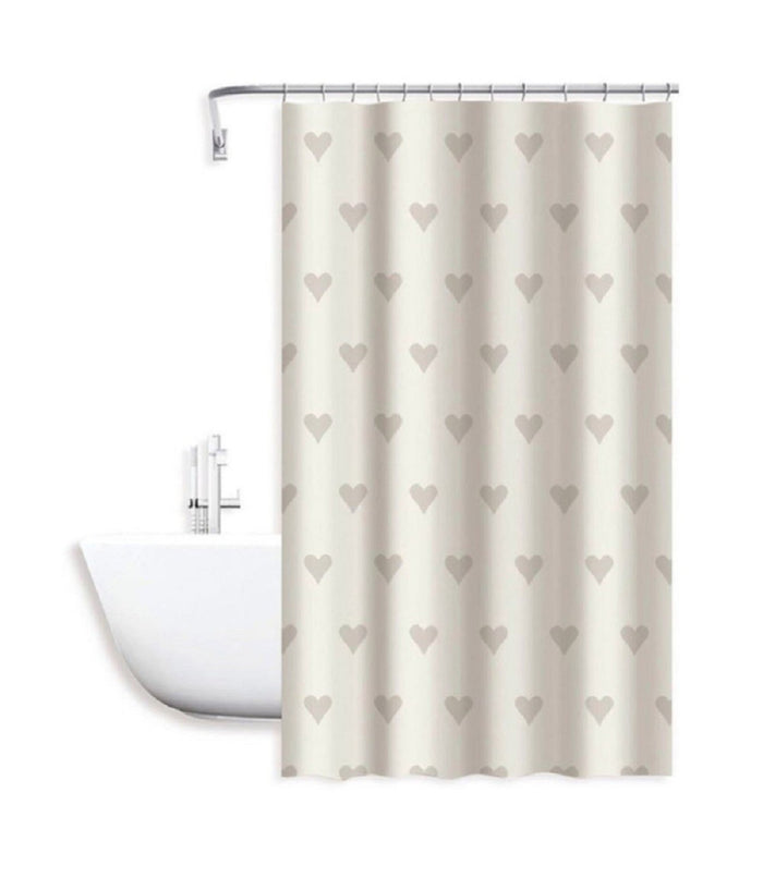 Tenda Moderna Doccia Vasca Bagno Impermeabile Pvc 12 Ganci Cuori 180x200cm 79228         