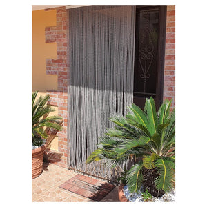 Trade Shop - Tenda Moschiera Antimosche A Fili Torciglione In Gomma Grigia 120x230 Cm Tpl88 025479 -