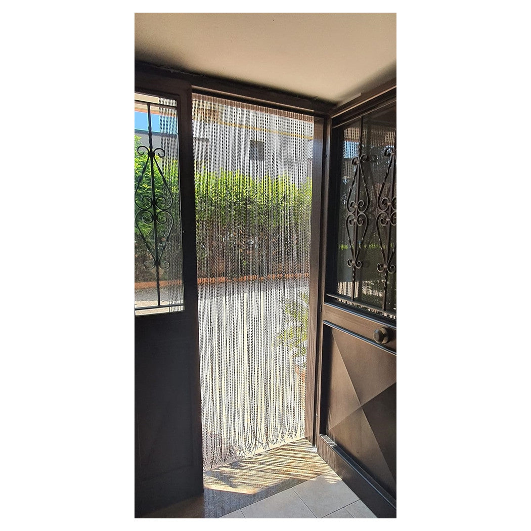 Trade Shop - Tenda Moschiera Antimosche A Fili Torciglione In Gomma Grigia 120x230 Cm Tpl88 025479 -