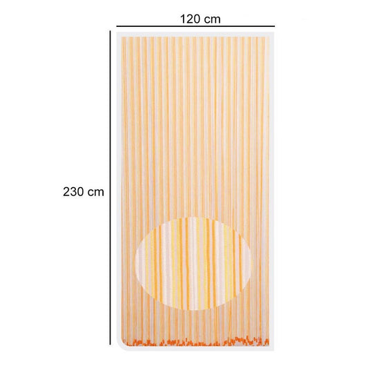 Trade Shop - Tenda Moschiera Antimosche Con Cordoncino Bicolore Arancio Bianco 120x230 Cm Tpl86 017395 -