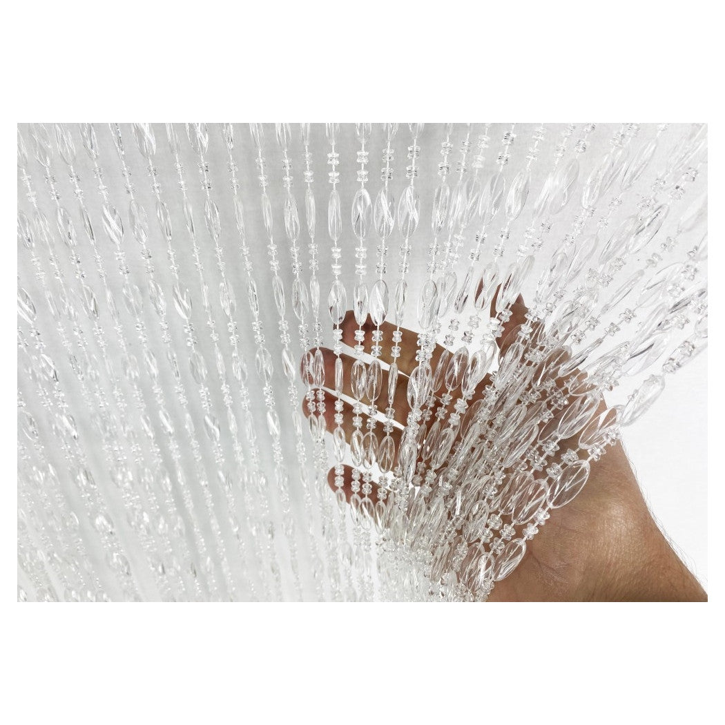 Trade Shop - Tenda Moschiera Antimosche Con Fili Perline Trasparente In Pvc 120x230cm Tpl46 017340 -