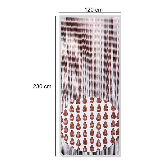 Trade Shop - Tenda Moschiera Antimosche Con Perline Grandi Marrone In Pvc 120x230cm Tpl74 017400 -