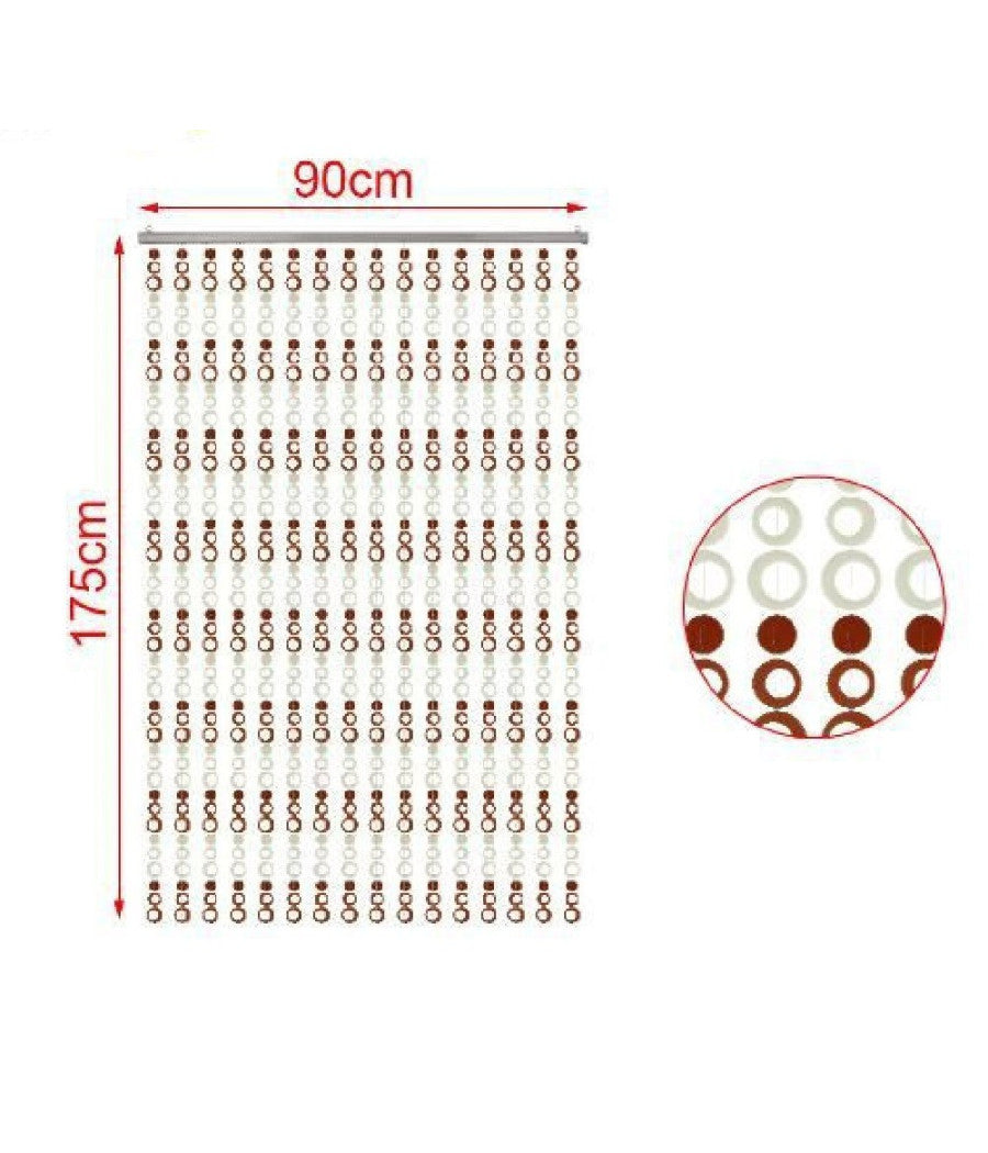 Tenda Moschiera Con Anelli Cerchi Colorati Supporto Per Porta 90 X 175cm 2002916         