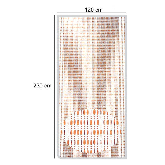 Trade Shop - Tenda Moschiera Con Fili Perline Color Cognac In Pvc 120x230cm Decoro Tpl11 017331 -