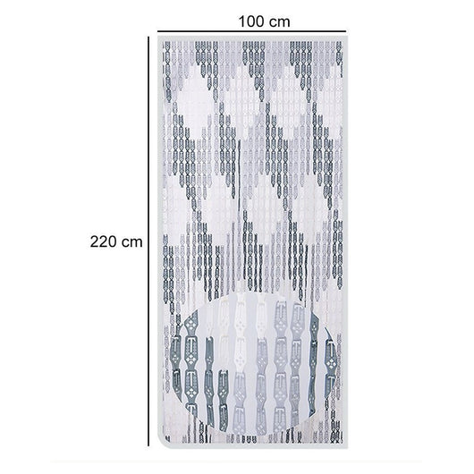 Trade Shop - Tenda Moschiera Con Piastrine Bicolore Bianco-grigia In Pvc 100x220 Cm Tpl70 017390 -