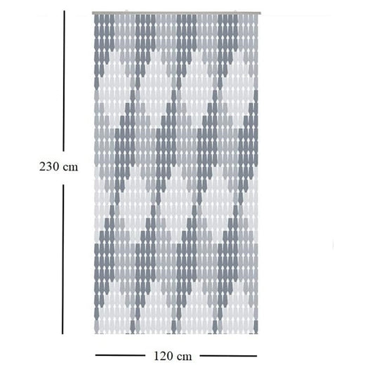 Trade Shop - Tenda Moschiera Con Piastrine Bicolore Bianco-grigia In Pvc 120x230cm Tpl71 017346 -
