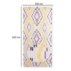 Trade Shop - Tenda Moschiera Con Piastrine In Pvc Decoro Rombo Marrone 100x220cm Tpl13 017347 -