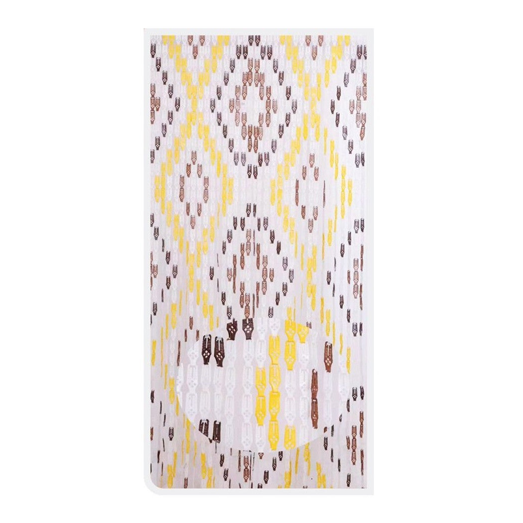 Trade Shop - Tenda Moschiera Con Piastrine In Pvc Decoro Rombo Marrone 100x220cm Tpl13 017347 -