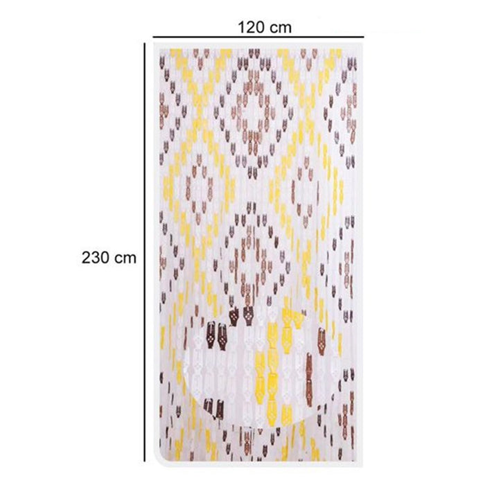 Trade Shop - Tenda Moschiera Con Piastrine In Pvc Decoro Rombo Marrone 120x230cm Tpl16 017348 -