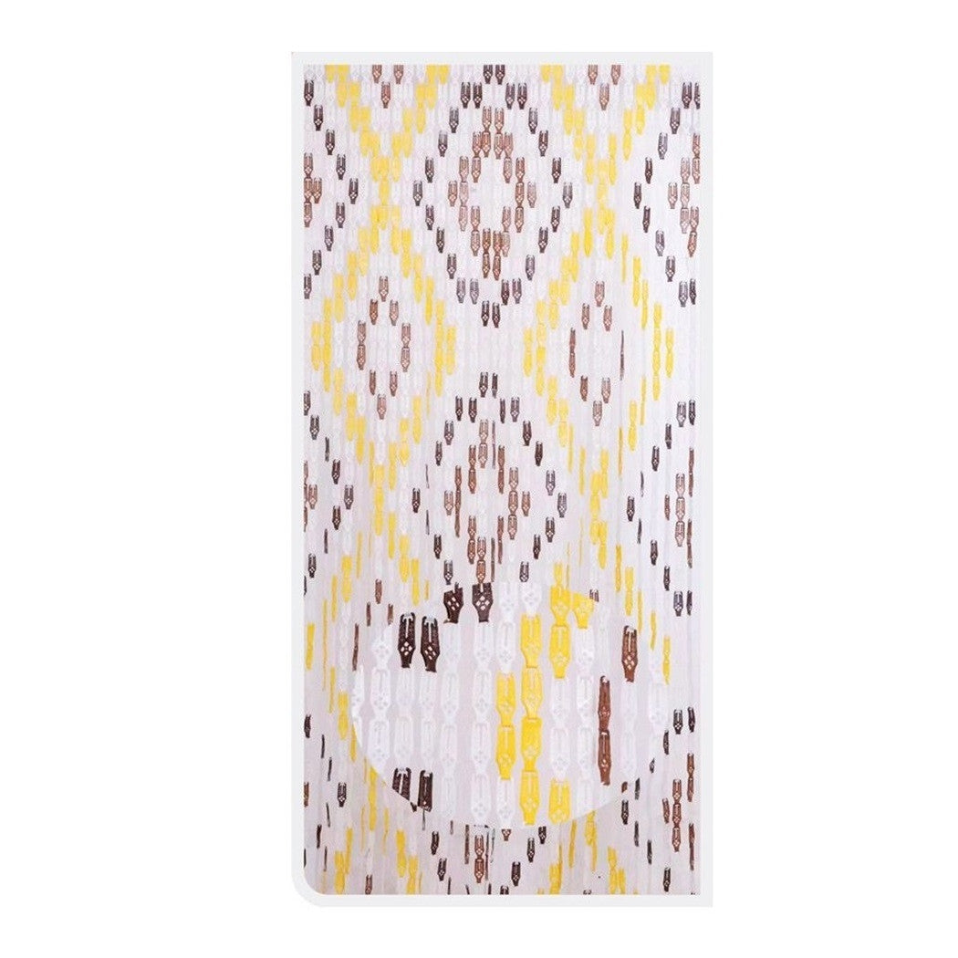 Trade Shop - Tenda Moschiera Con Piastrine In Pvc Decoro Rombo Marrone 120x230cm Tpl16 017348 -