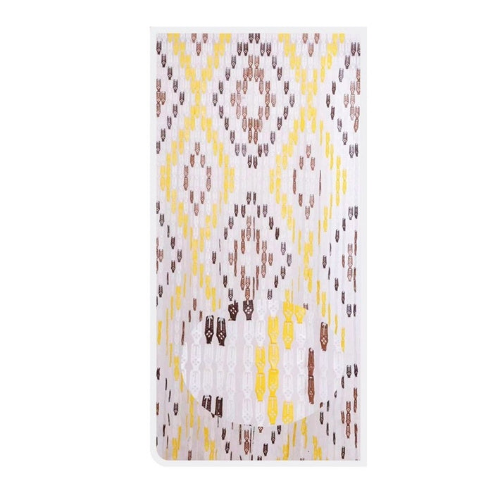 Trade Shop - Tenda Moschiera Con Piastrine In Pvc Decoro Rombo Marrone 120x230cm Tpl16 017348 -