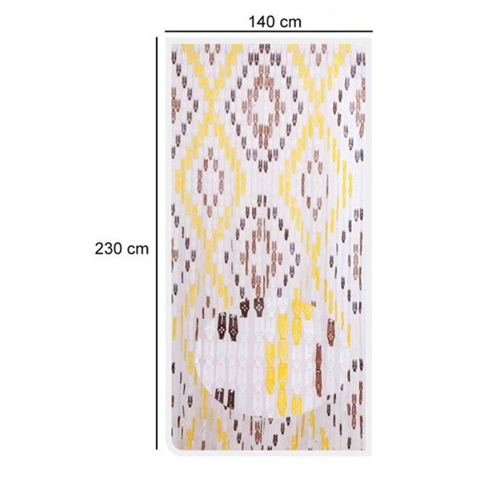 Trade Shop - Tenda Moschiera Con Piastrine In Pvc Decoro Rombo Marrone 140x230cm Tpl25 017392 -