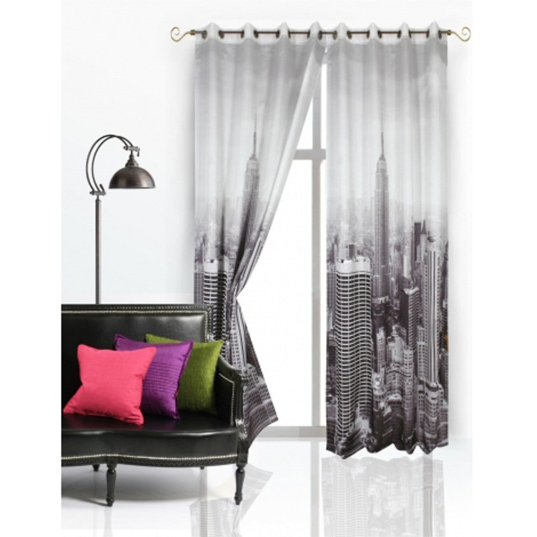 Trade Shop - Tenda New York 140x280cm A Pannello Con Anelli Per Arredo Interni Porta Finestra -