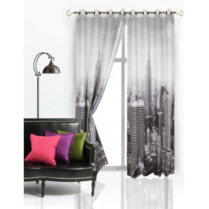 Trade Shop - Tenda New York 140x280cm A Pannello Con Anelli Per Arredo Interni Porta Finestra -