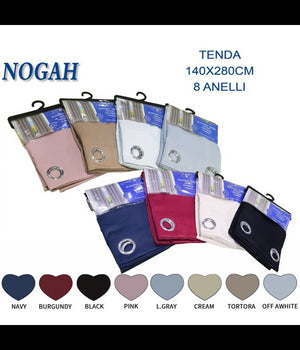 Tenda Oscurante Nogah Pannello Singolo 8 Borchie Porta Finestra Bastone 140x180         