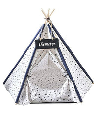 Tenda Per Cani Gatti Animali Domestici Tepee Cuscino Cestino Lavabile 60x60x90cm         
