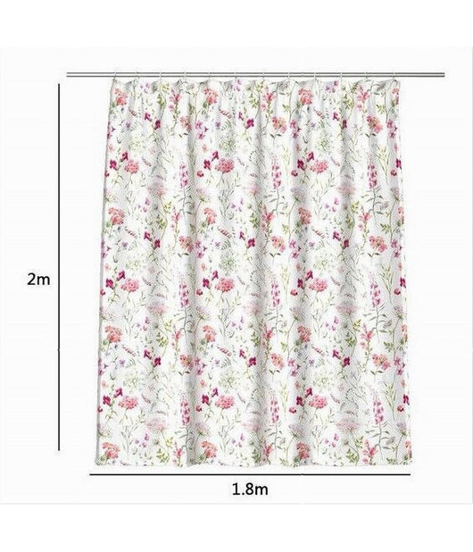 Tenda Per Doccia Antimuffa Impermeabile 180x200cm Con 12 Anelli Bagno Fiori 69916         