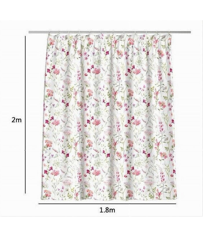 Tenda Per Doccia Antimuffa Impermeabile 180x200cm Con 12 Anelli Bagno Fiori 69916         
