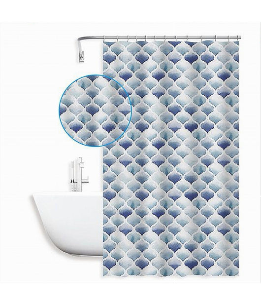 Tenda Per Doccia Bagno Motivo Marocchino Quadrifoglio 180x200 Cm 12 Ganci 87597         