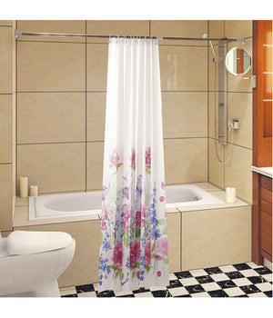 Tenda Per Doccia Bagno Stampa Garden Fiori Floreale 240x200cm Con 12 Ganci 87570         
