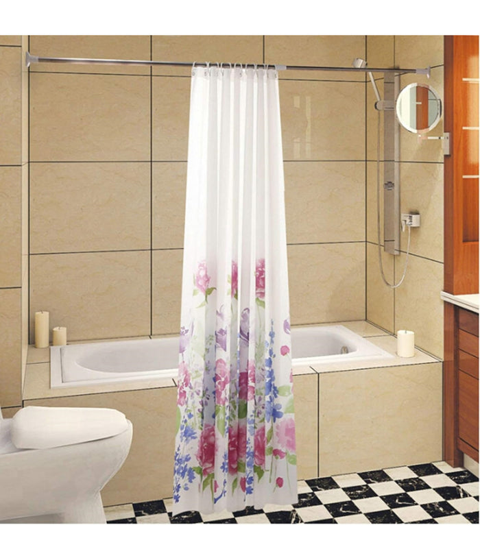Tenda Per Doccia Bagno Stampa Garden Fiori Floreale 240x200cm Con 12 Ganci 87570         