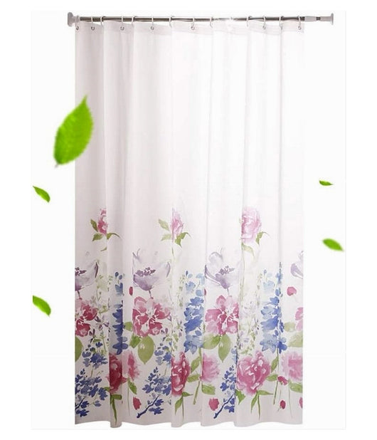 Tenda Per Doccia Bagno Stampa Garden Fiori Floreale 240x200cm Con 12 Ganci 87570         