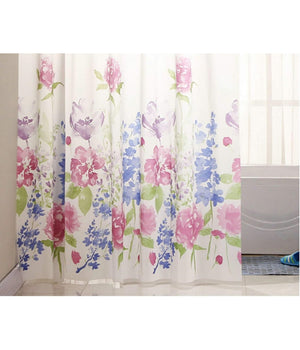Tenda Per Doccia Bagno Stampa Garden Fiori Floreale 240x200cm Con 12 Ganci 87570         