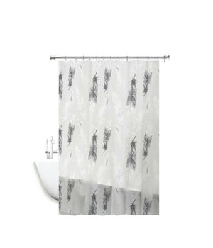 Tenda Per Doccia Impermeabile Tessuto Pvc 12 Ganci In Plastica Piume 180x200cm         