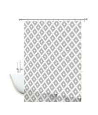 Tenda Per Doccia Impermeabile Tessuto Pvc 12 Ganci In Plastica Rombi 180x200cm         