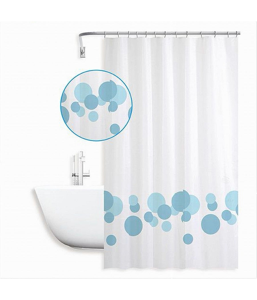 Tenda Per Doccia Vasca Bagno Design Con Cerchi Bicolore 240x200cm 12 Ganci 87600         