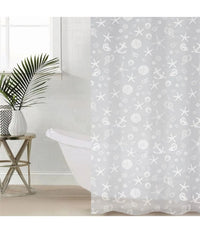 Tenda Per Doccia Vasca Bagno Design Stile Marino 180x200 Cm Con 12 Anelli 87587         